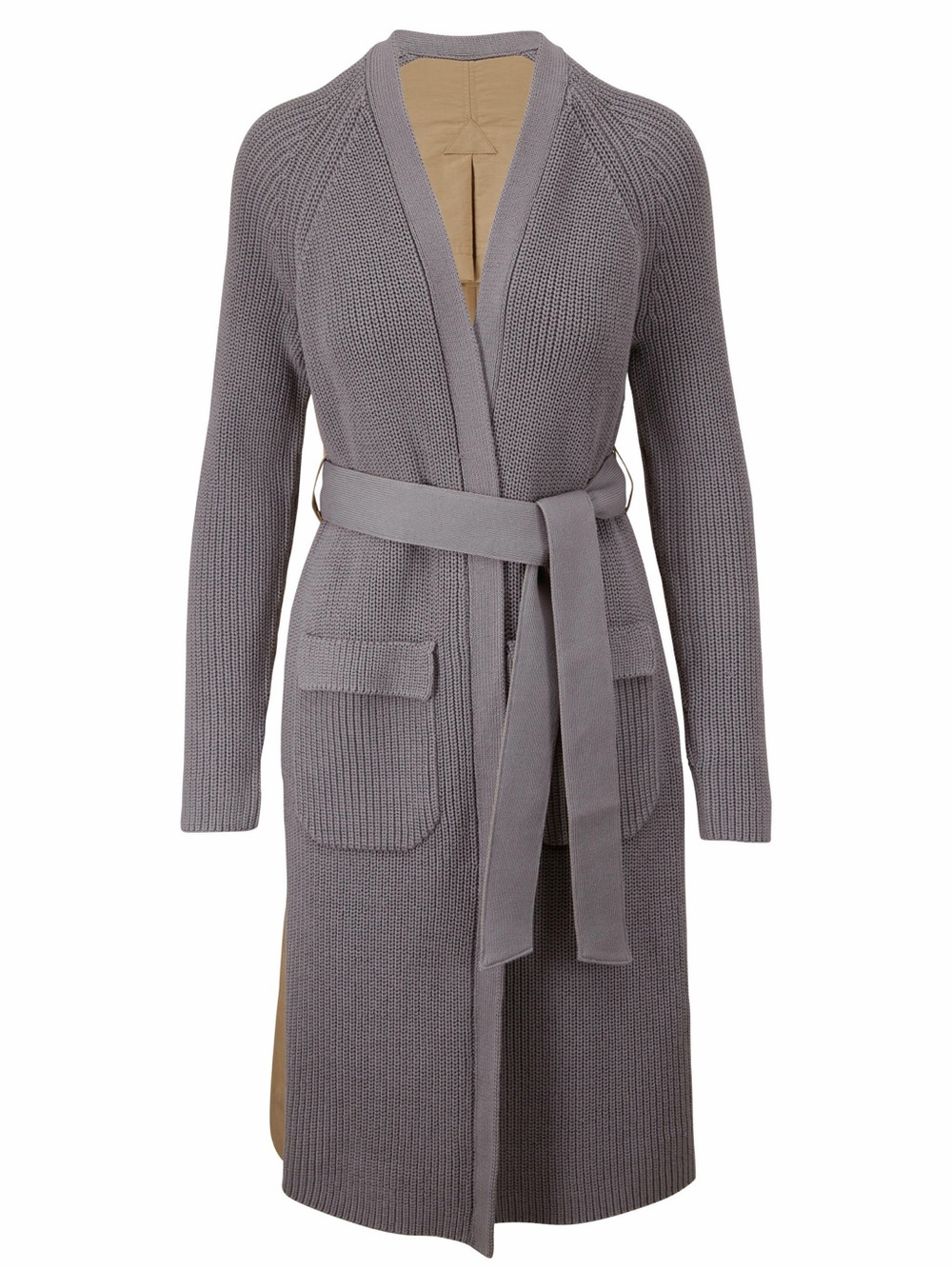 Like New - Veronica Beard Grey and Khaki Two-Tone Trench Coat (L)